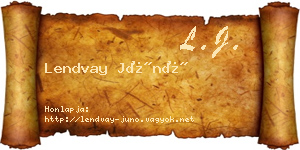 Lendvay Júnó névjegykártya